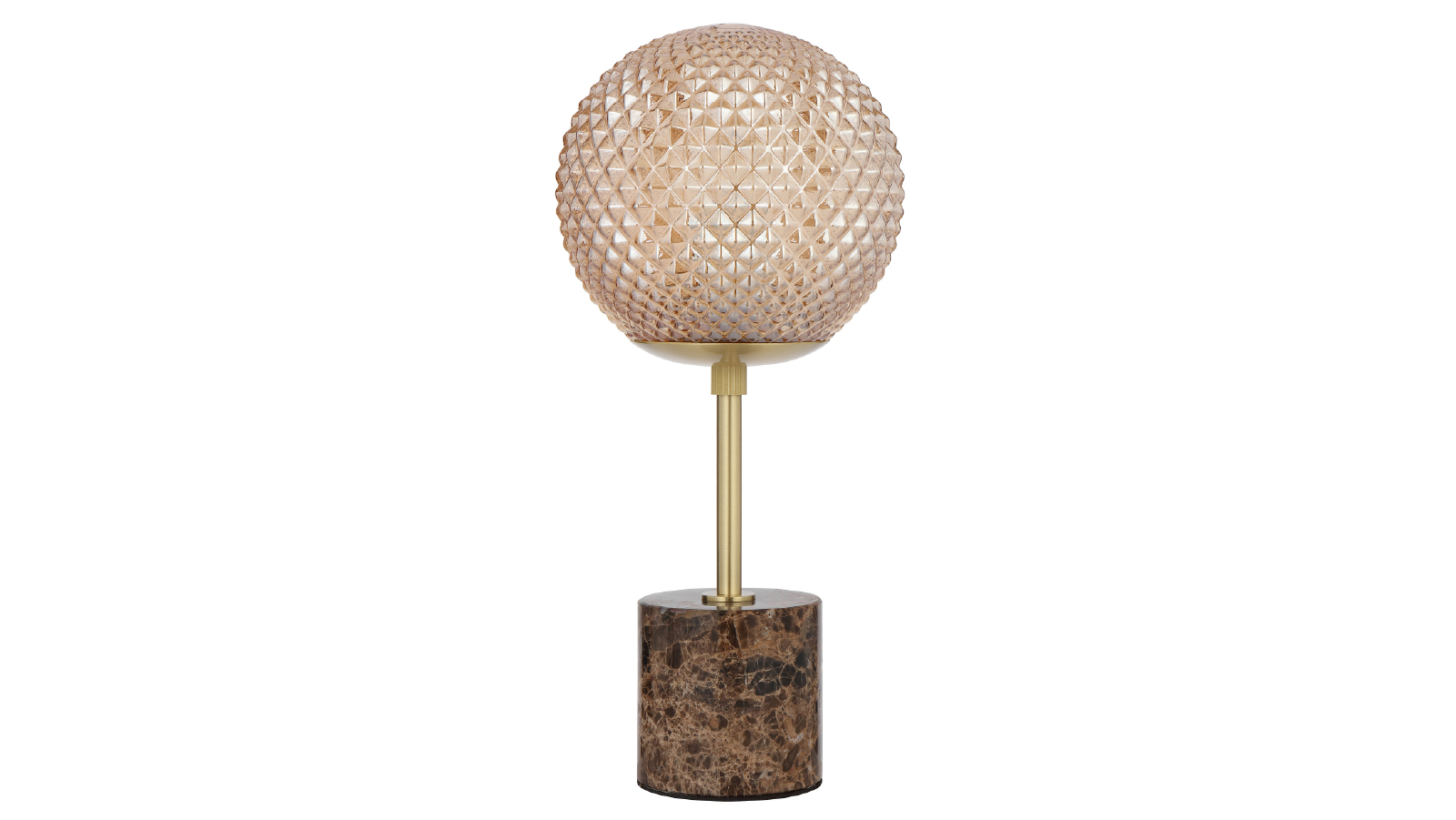 Pretty & Practical Elegant Chocolate Marble and Amber Glass Lamp for Warm Ambient Lighting