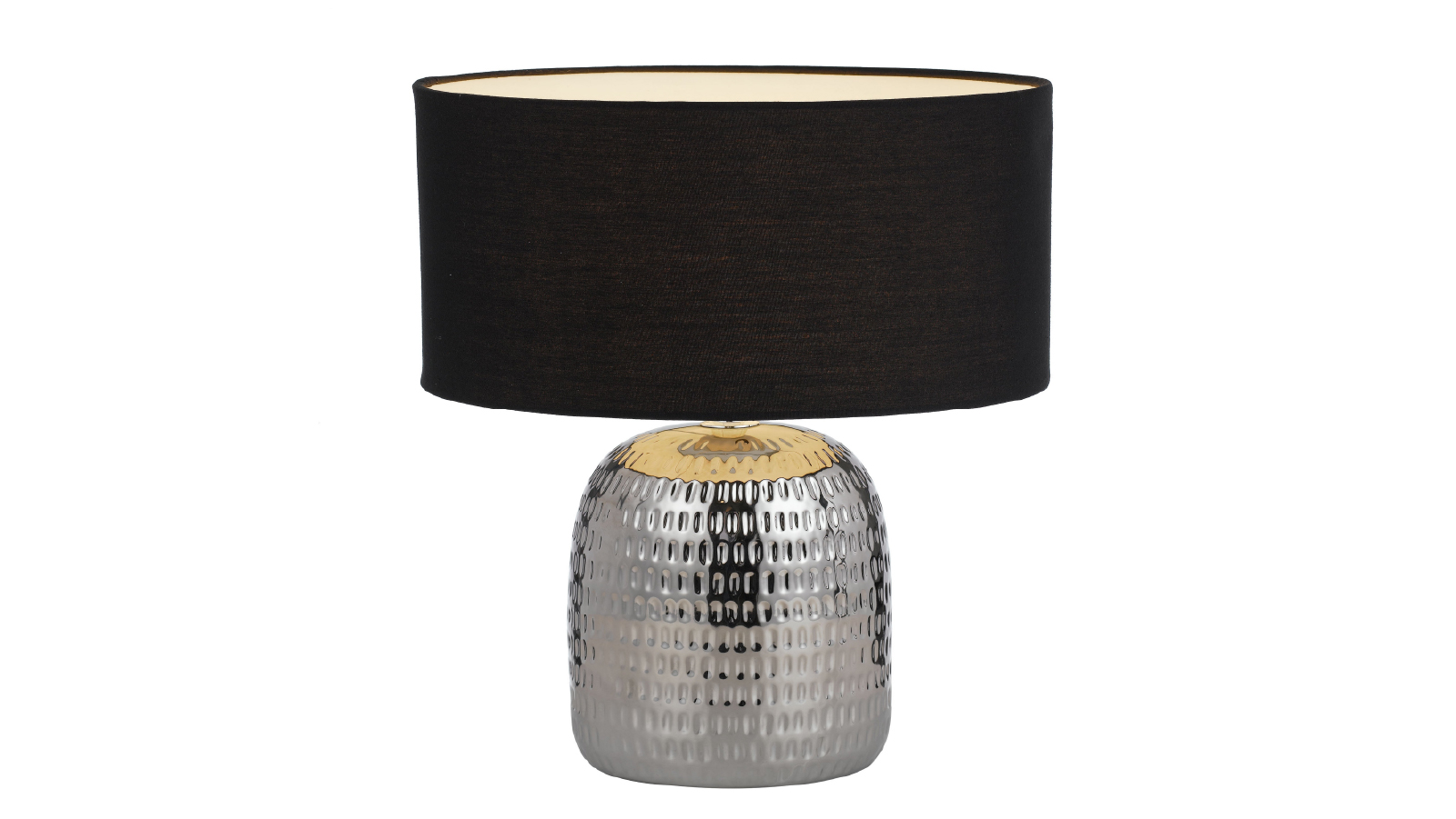 Pretty & Practical Altoton Silver and Black Ceramic Table Lamp for Stylish Contemporary Interiors