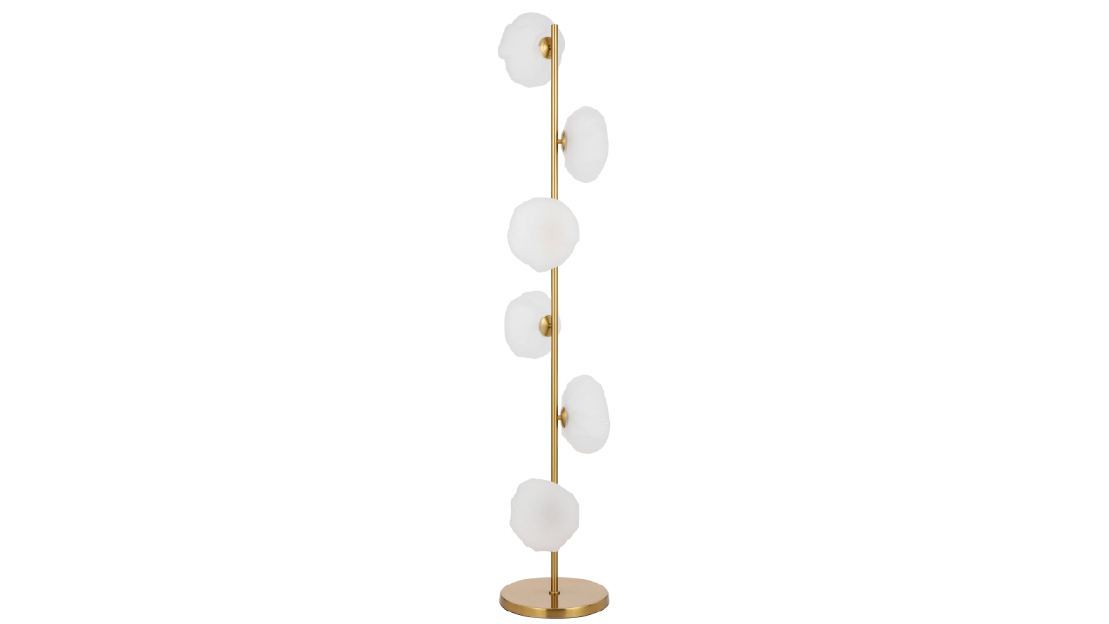 Pretty & Practical Lille Antique Gold Floor Lamp with Frosted Glass for Elegant Living Spaces