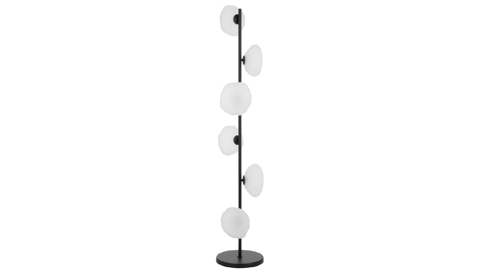 Pretty & Practical Nancy Black Floor Lamp with Frosted Glass Shades for Modern Classic Interiors