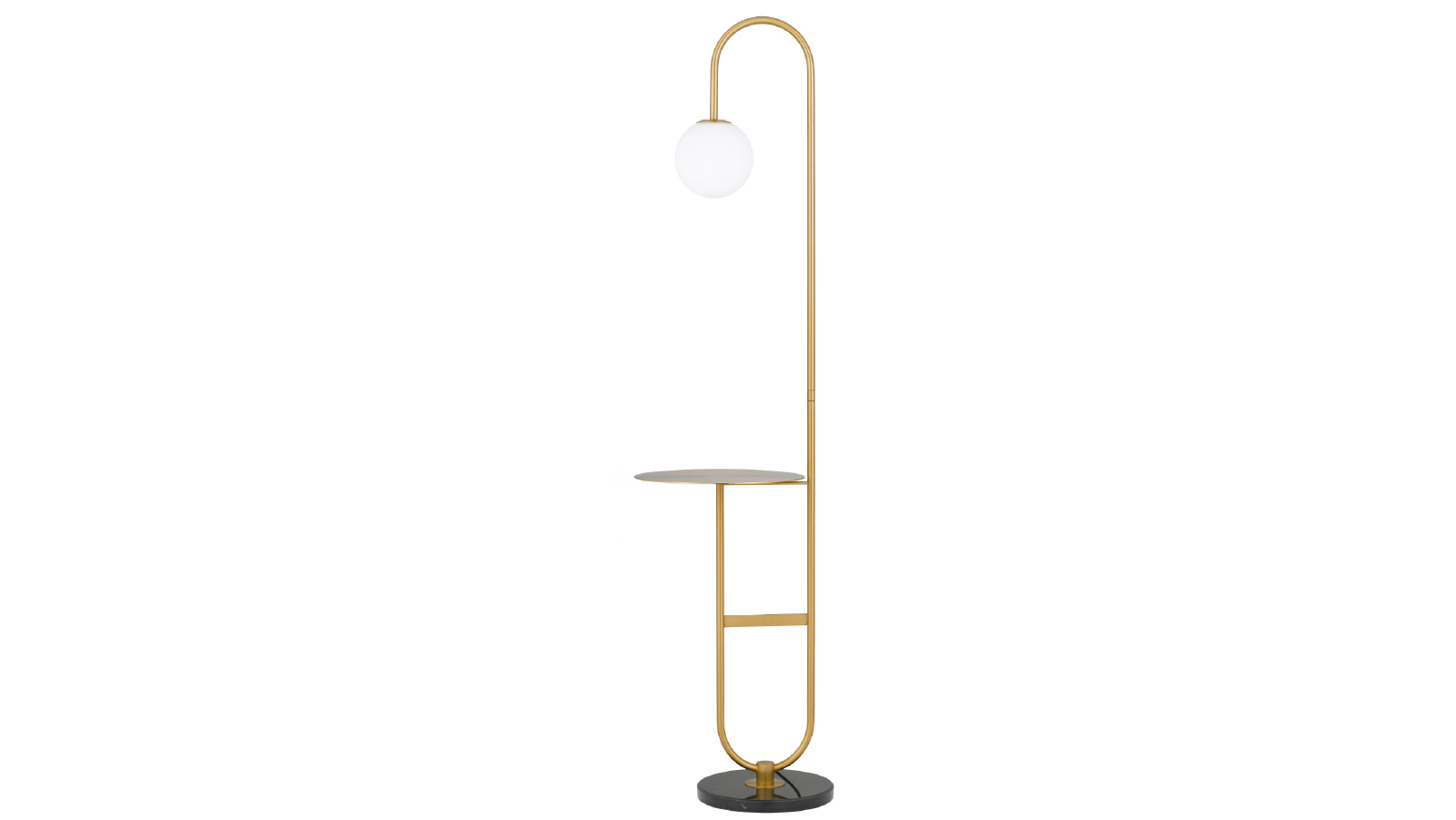 Pretty & Practical Altoton Floor Lamp Antique Gold Shade on a Sturdy Black Base Stand