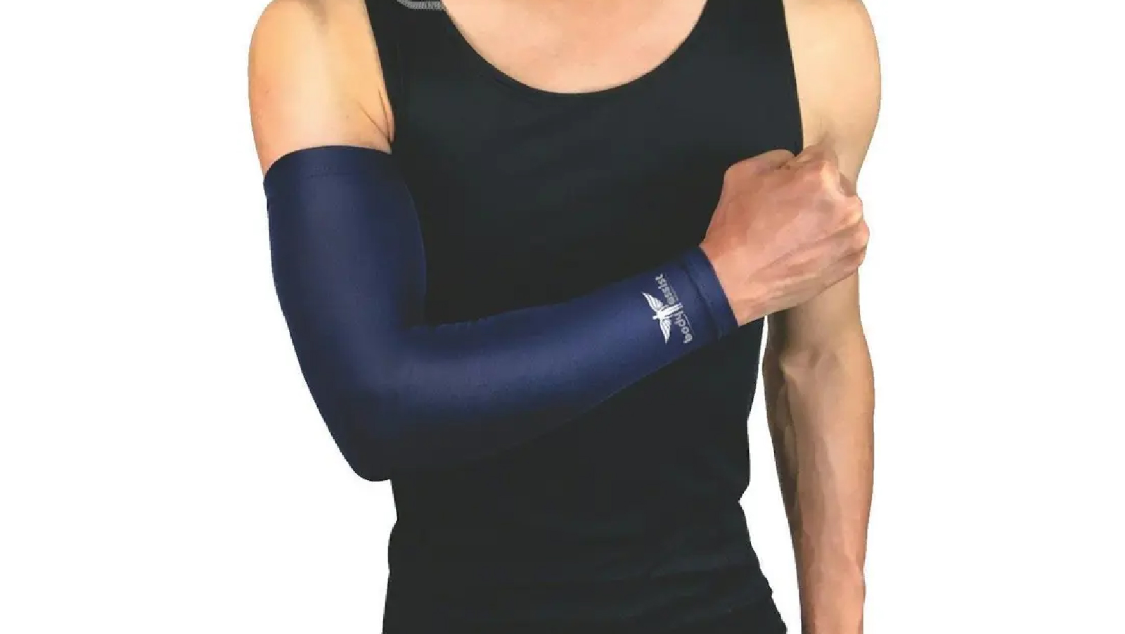 Bodyassist 2 Pack of Navy Blue Compression Arm Sleeve - Small
