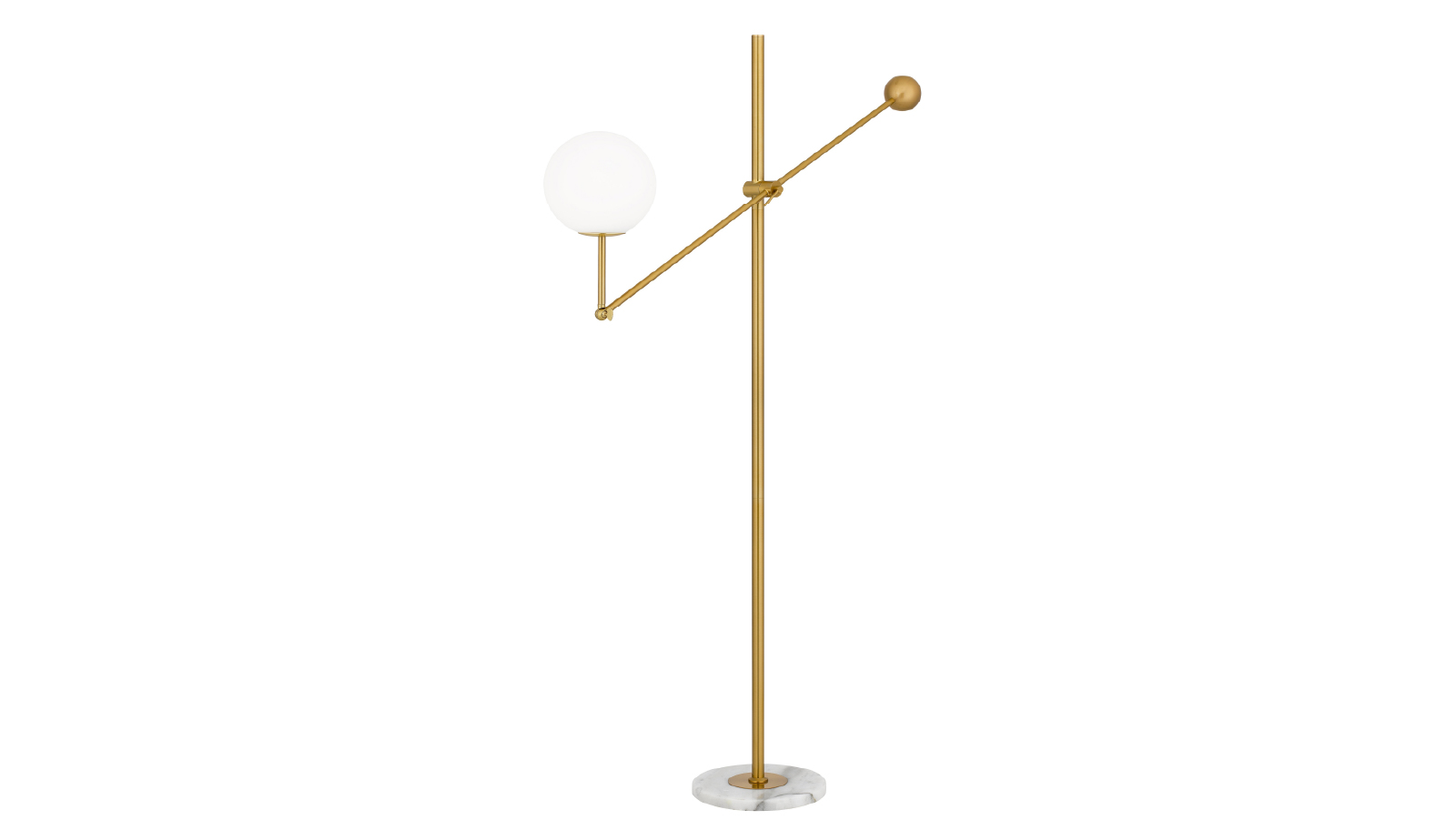 Pretty & Practical Naples Tall Gold Opal Glass Floor Lamp with Foot Switch for Elegant Homes