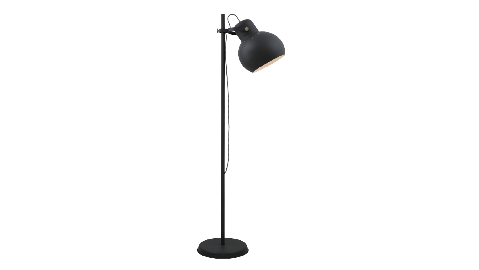Pretty & Practical Bergen Industrial Dark Grey Antique Brass Floor Lamp for Urban Homes