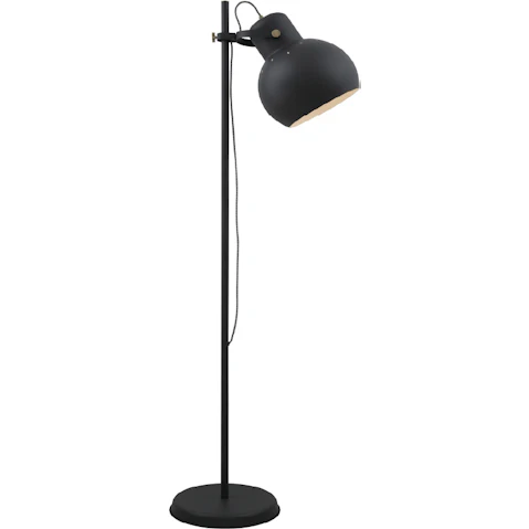 Pretty & Practical Bergen Industrial Dark Grey Antique Brass Floor Lamp for Urban Homes