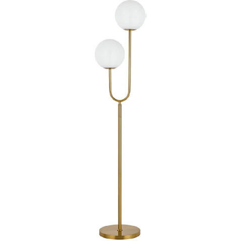Pretty & Practical Cantomark Antique Gold and Opal Matt Floor Lamp for Classic Elegant Interiors