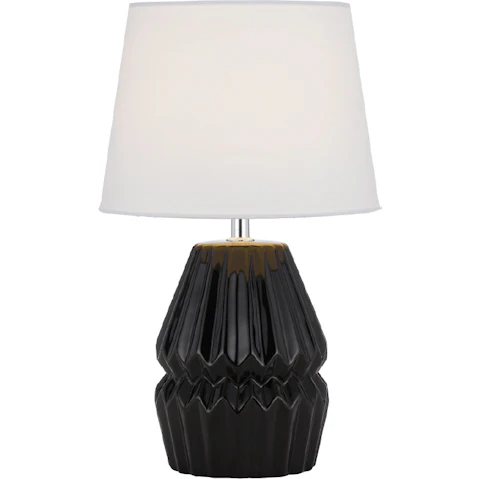 Pretty & Practical Norastone Black and White Ceramic Accent Lamp for Modern Home Decor