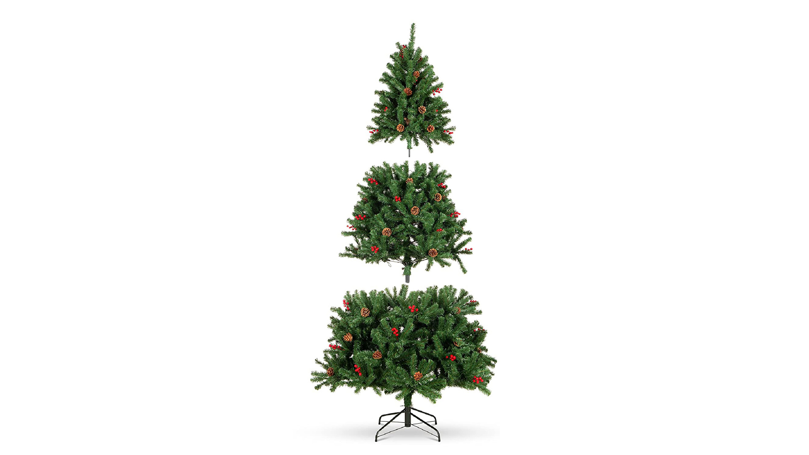 Festiva 210cm Green Christmas Tree with Pinecones and Berries