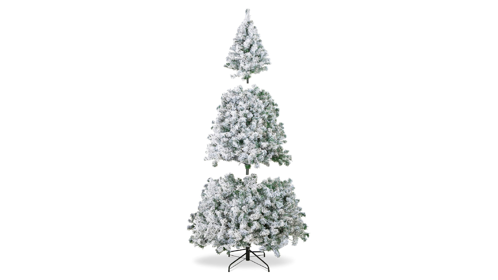 Festiva 2.1m Snow Flocked Artificial Decorations Christmas Tree With LED
