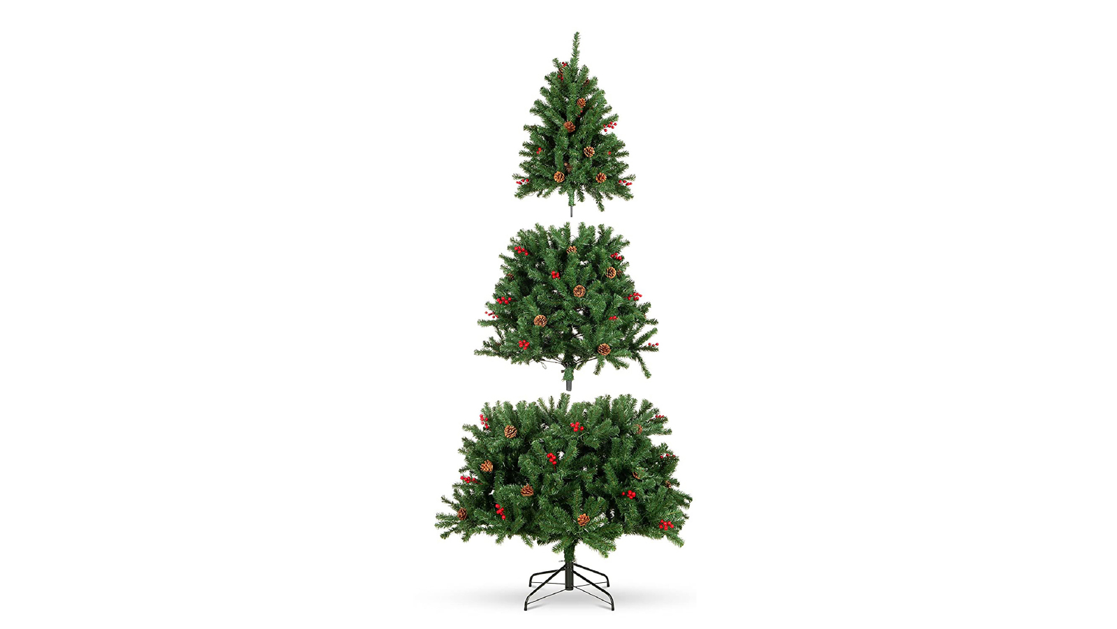 Festiva 2.1m Green Christmas Tree with Pinecones and Berries