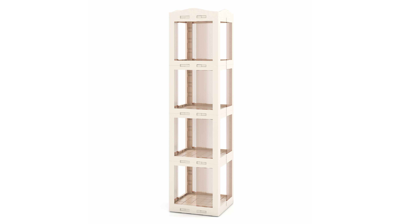 Costway 4 Tier Corner 360° Rotating Bookcase with Translucent Panel