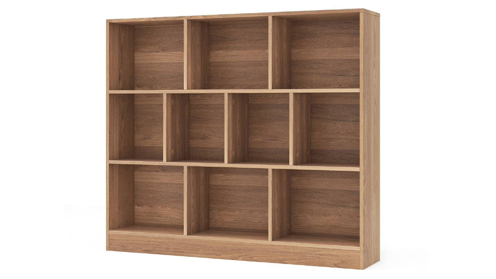 Costway 3 Tier  Wooden Open Storage 10 Cube Bookshelf Storage