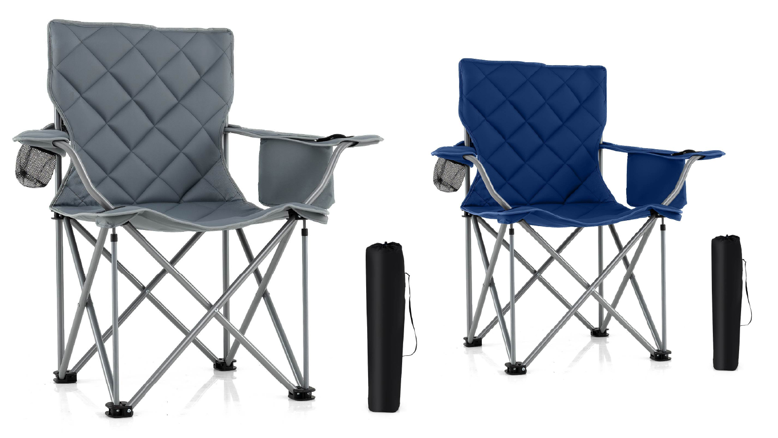 Costway Portable Oversized Camping Chair with Cup Holder Cooler & Carry Bag