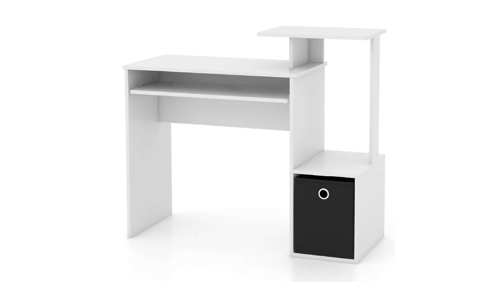Costway Computer Desk with Keyboard Tray - White