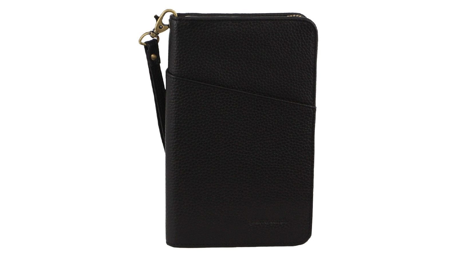 Pierre Cardin Italian Leather Passport Wallet - Black