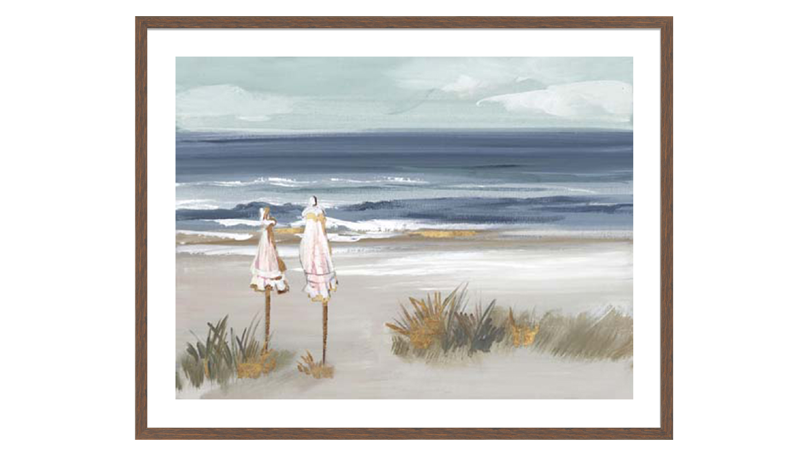 La Grolla Summer Vacation I Box Walnut Frame Wall Art - 74 x 59cm