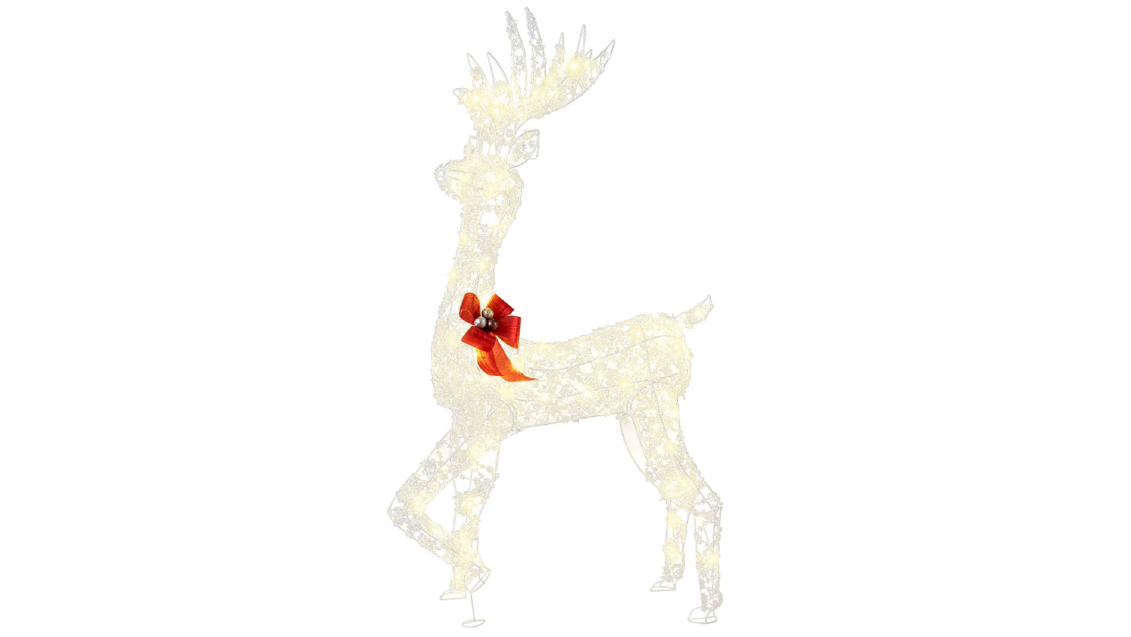 Costway Pre-Lit Christmas 3D Reindeer with LED Lights - 1.5m