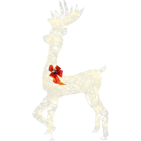 Costway Pre-Lit Christmas 3D Reindeer with LED Lights - 1.5m