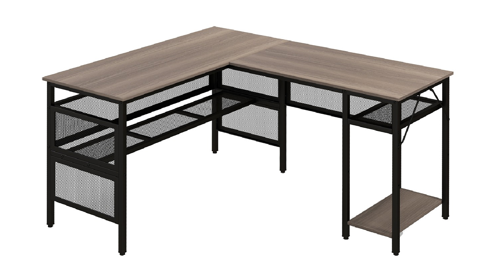 Costway Corner Computer Desk with Adjustable Shelf & CPU Stand Home Office