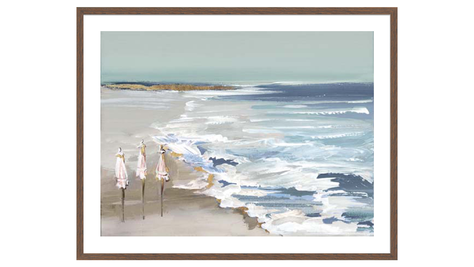 La Grolla Summer Vacation II Box Walnut Frame Wall Art