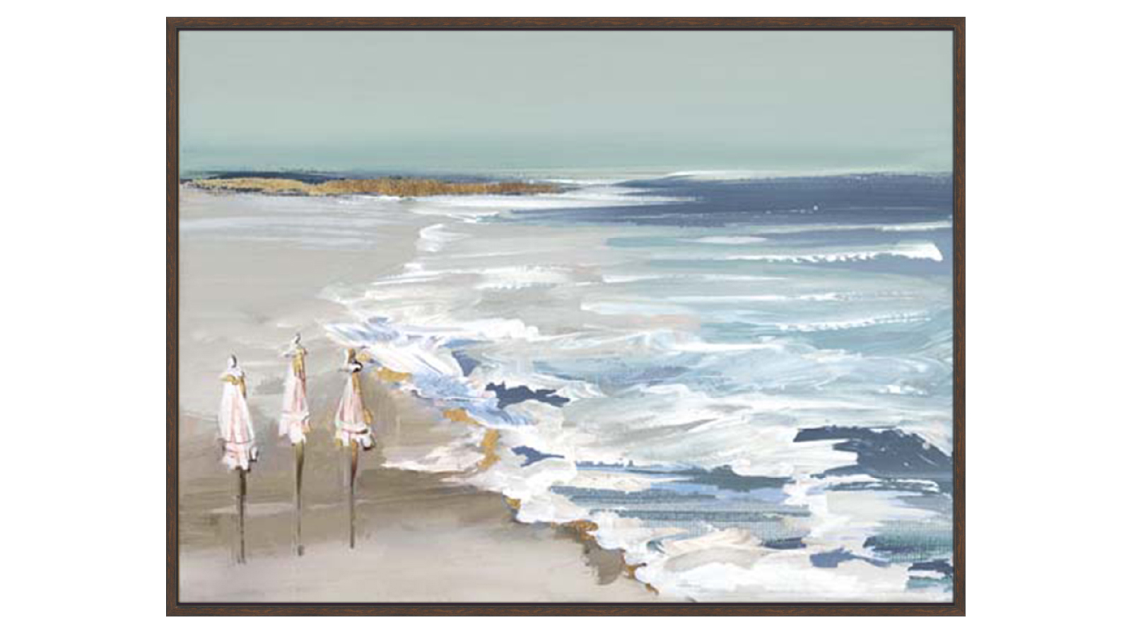 La Grolla Summer Vacation II Gallery Walnut Frame Wall Art