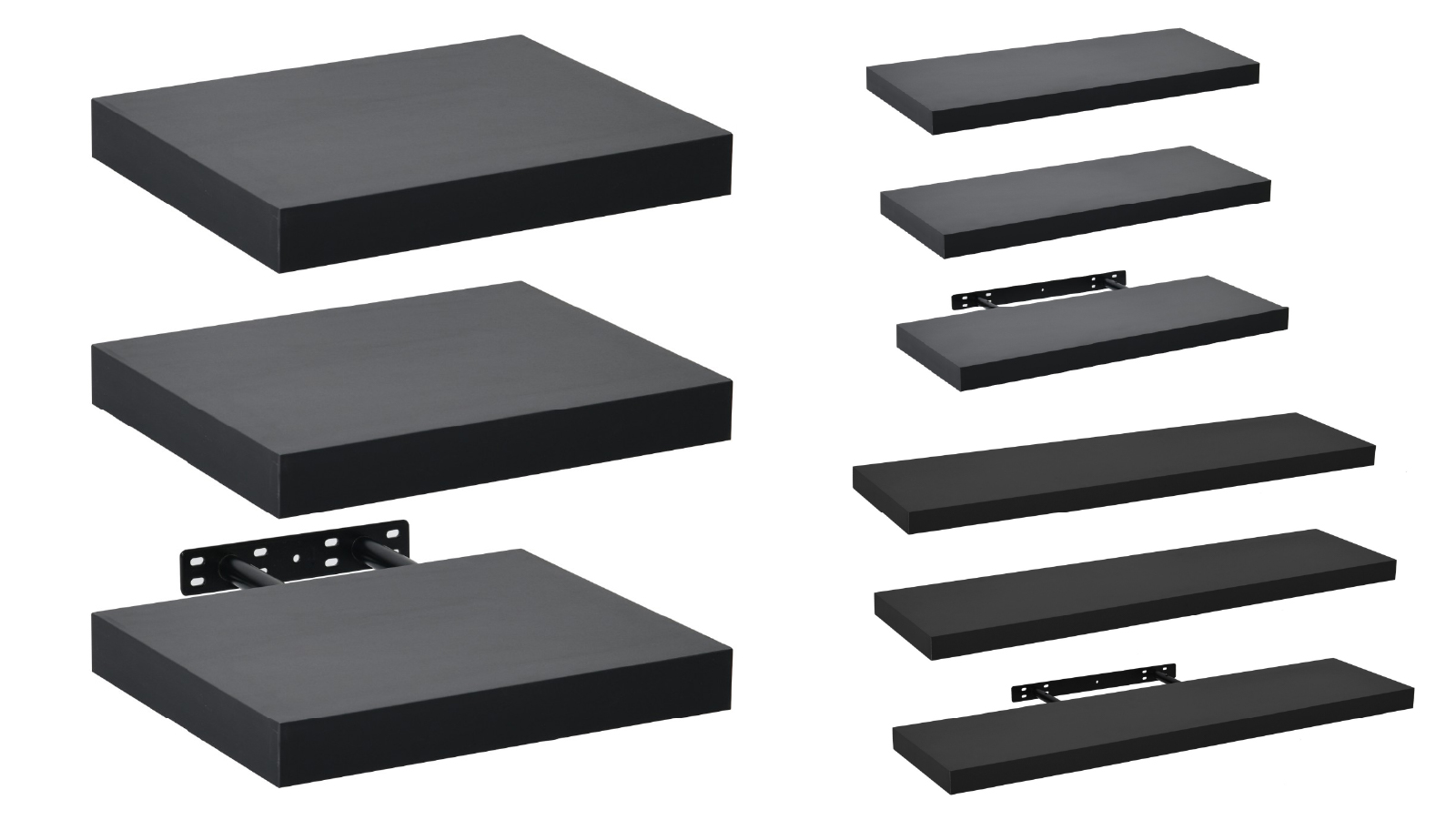  Takara 3 Set of Black Seiso Floating Wall Shelves Display Rack 