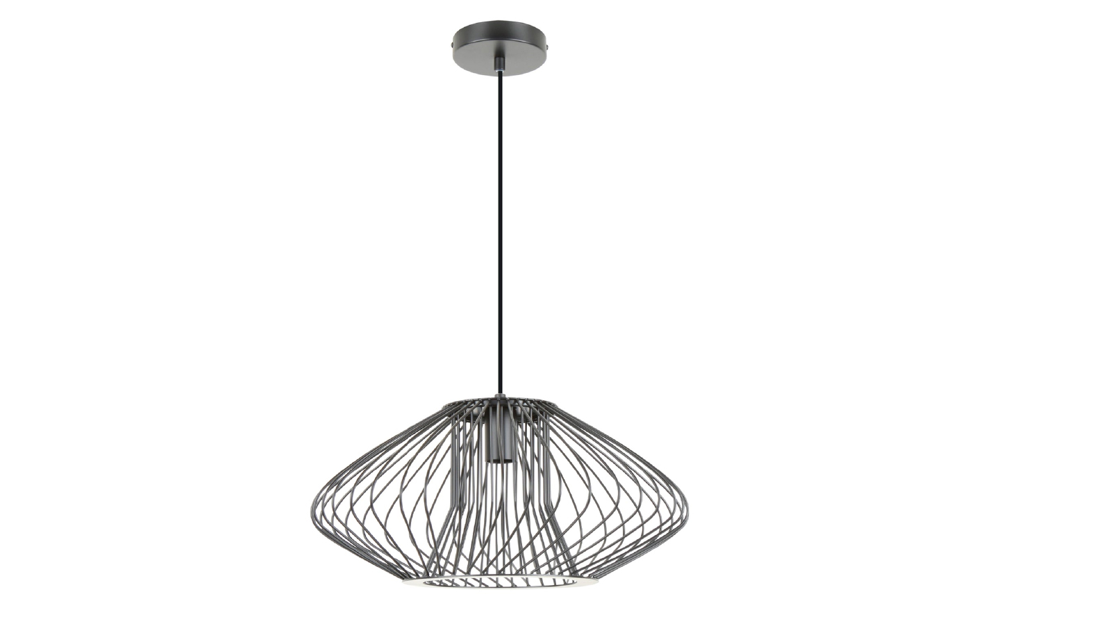 CLA Lighting Parrilla Interior Oval Cage Iron Pendant Light OD440mm - Matte Black 