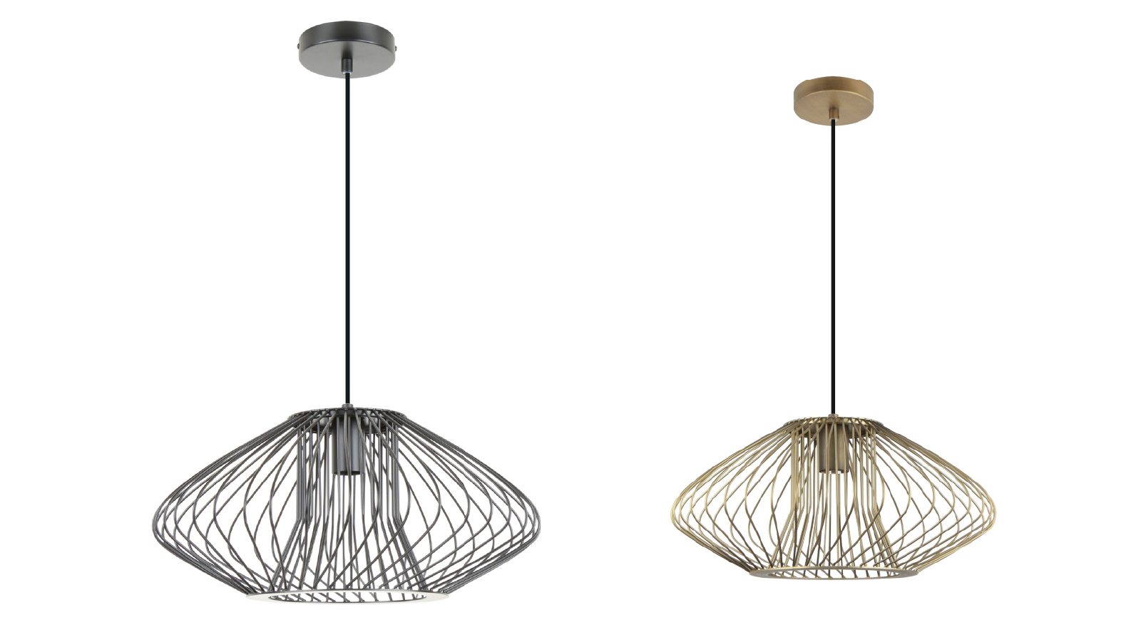 CLA Lighting Parrilla Interior Oval Cage Iron Pendant Light OD440mm