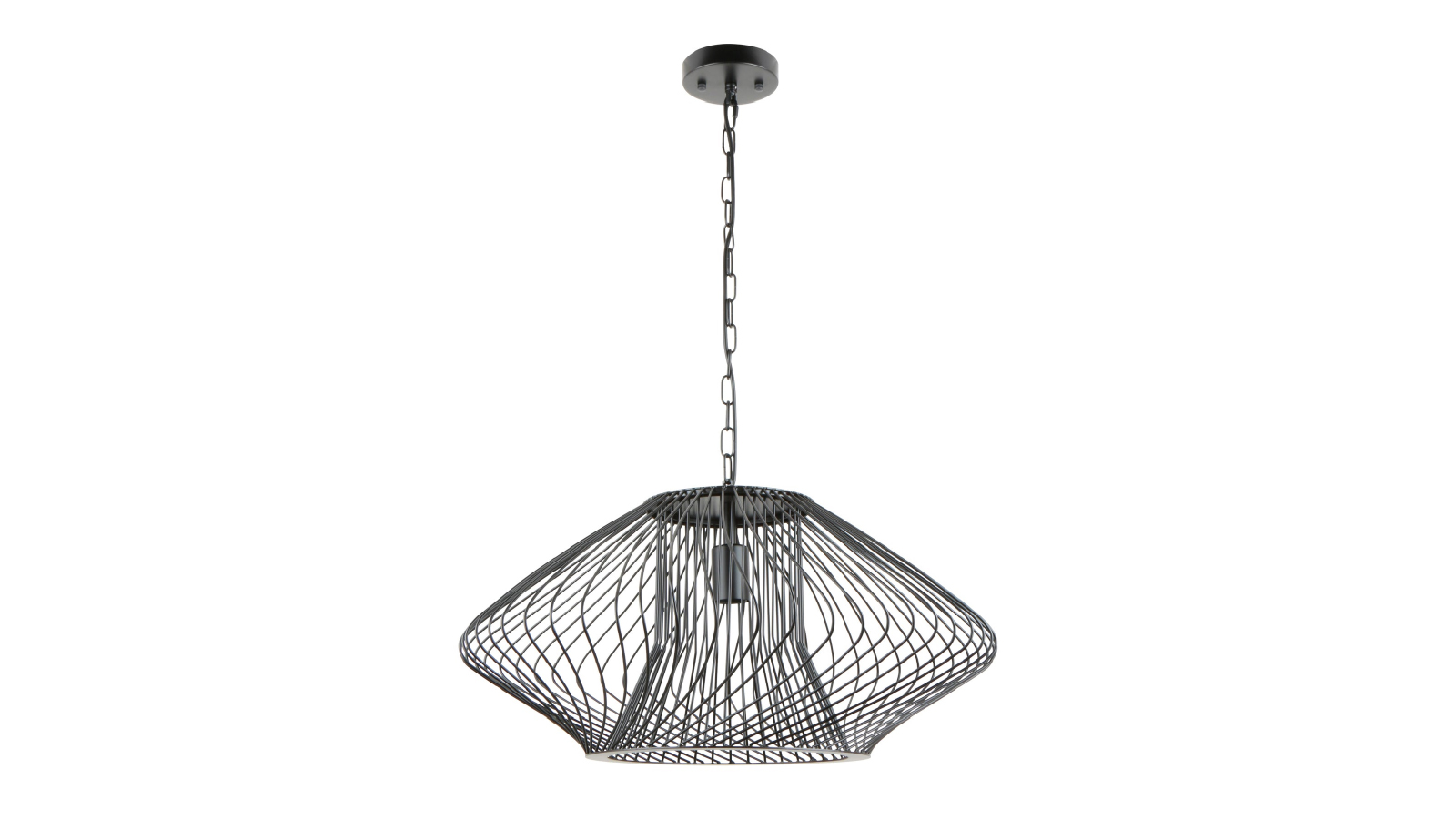 CLA Lighting Parrilla Interior Oval Cage Iron Pendant Light OD600mm - Matte Black