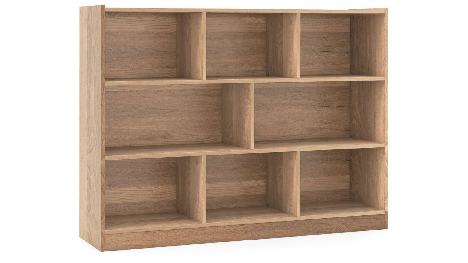 Costway 3 Tier 8 Cube Wooden Bookcase - Natural