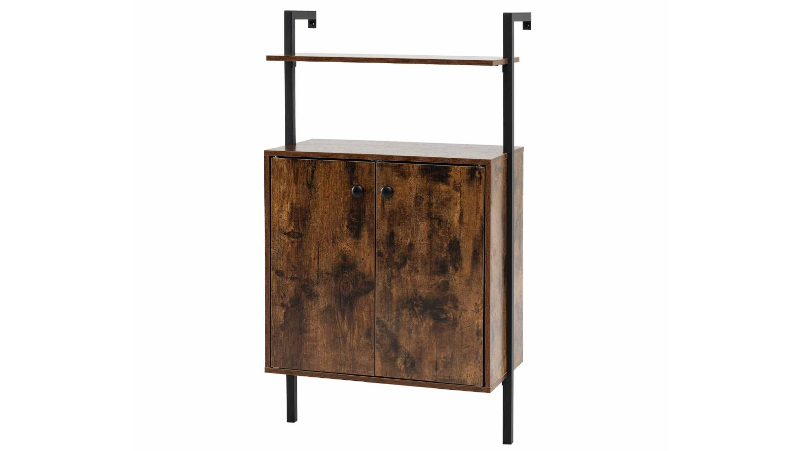 Costway Wall 4 Tier Metal Frame Mount Bookcase
