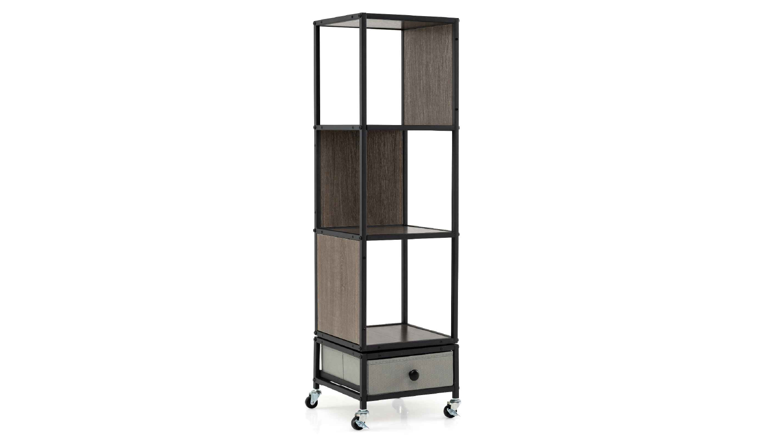 Costway 4 Tier Swivel Bookcase - Grey