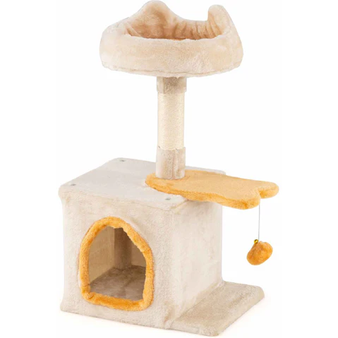 Costway Sisal Scratching Posts Fish Shape Cat Tree Indoor Tower
