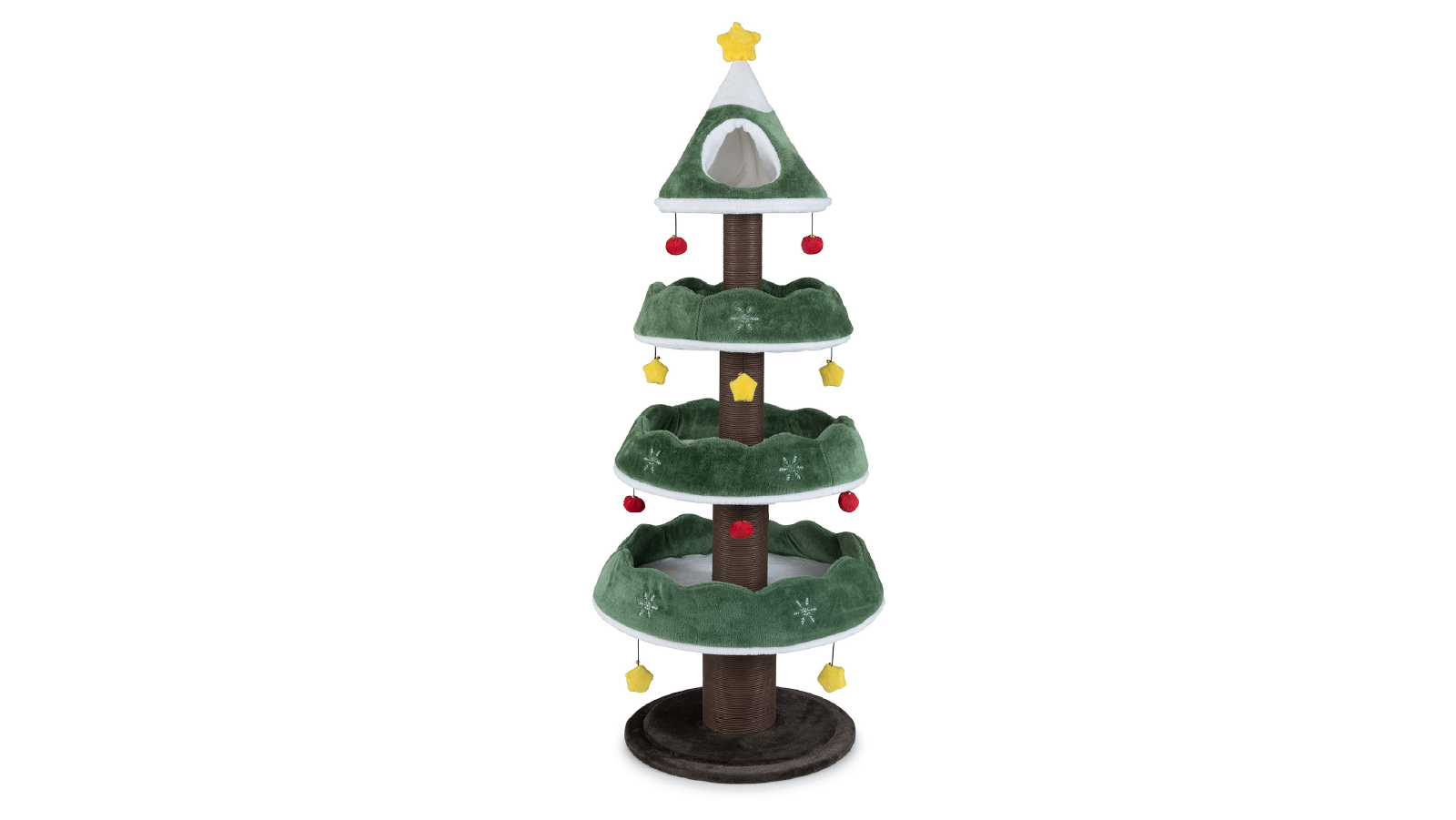 Costway 179cm Christmas Plush Cat Tower with Perch Scratching Posts