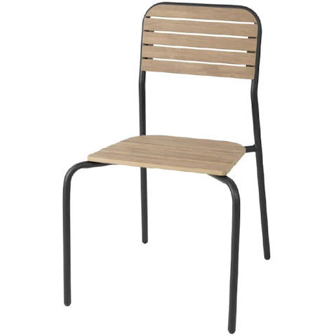 Bolero FU537 Santorini Wood Effect Outdoor Chairs - 4 Pack