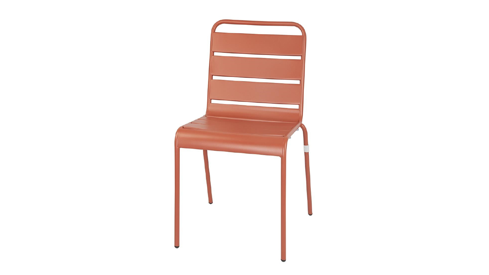 Bolero 4 Pack of Terracotta Slatted Steel Side Chairs 