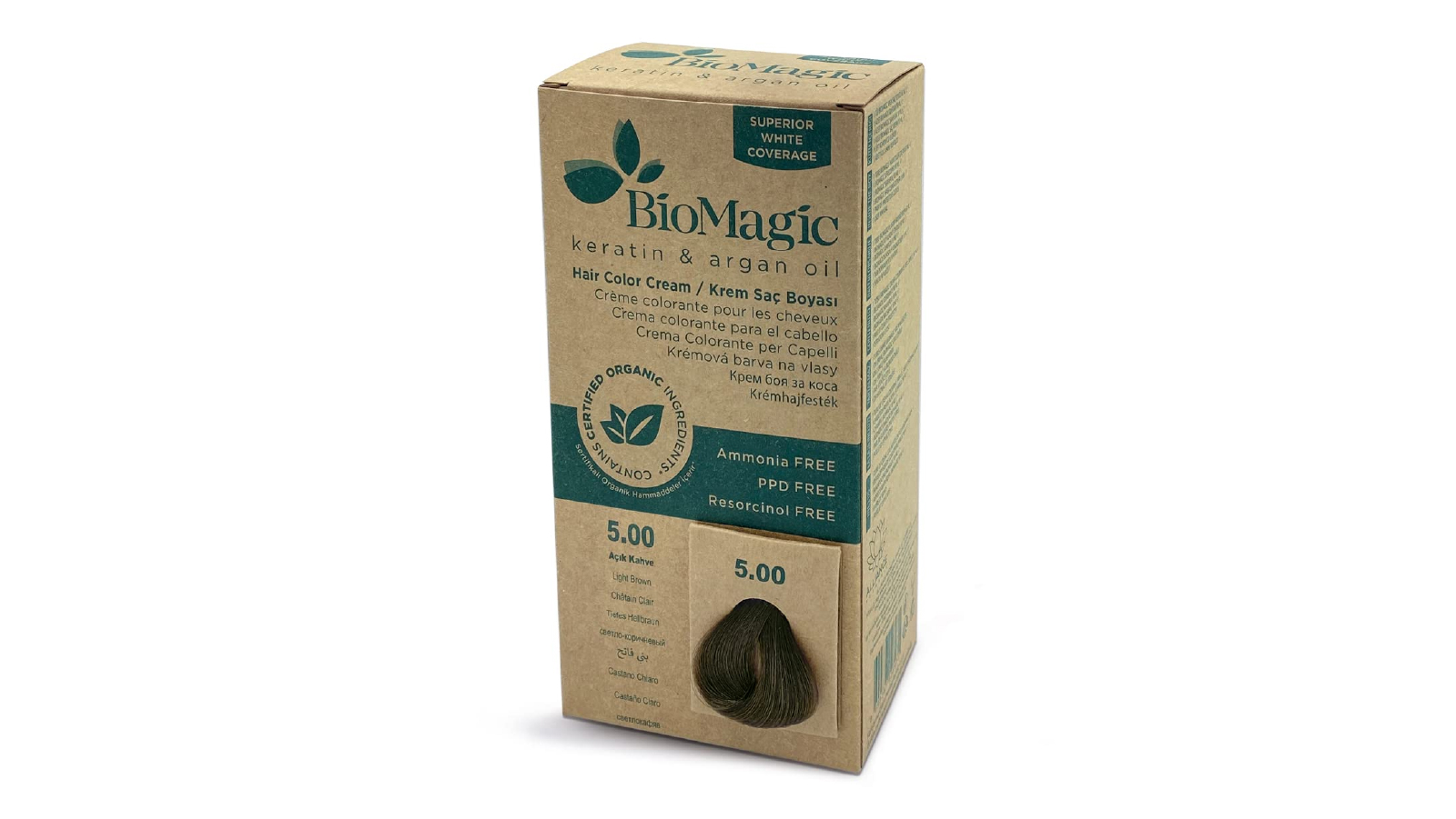 Bio Magic 60ml Permanent Hair Dye Cream - Light Brown 5.00