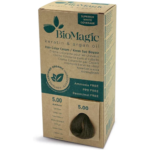 Bio Magic 60ml Permanent Hair Dye Cream - Light Brown 5.00