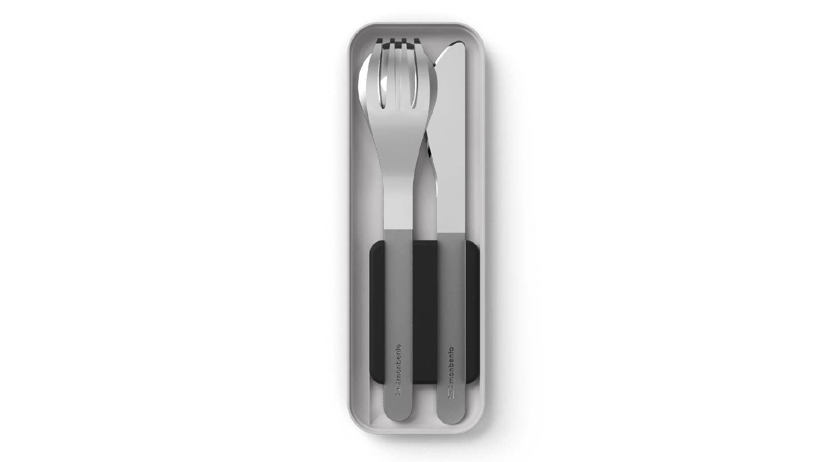 Monbento MB Slim Box Stainless Steel Trio Knife Cutlery Set - Black