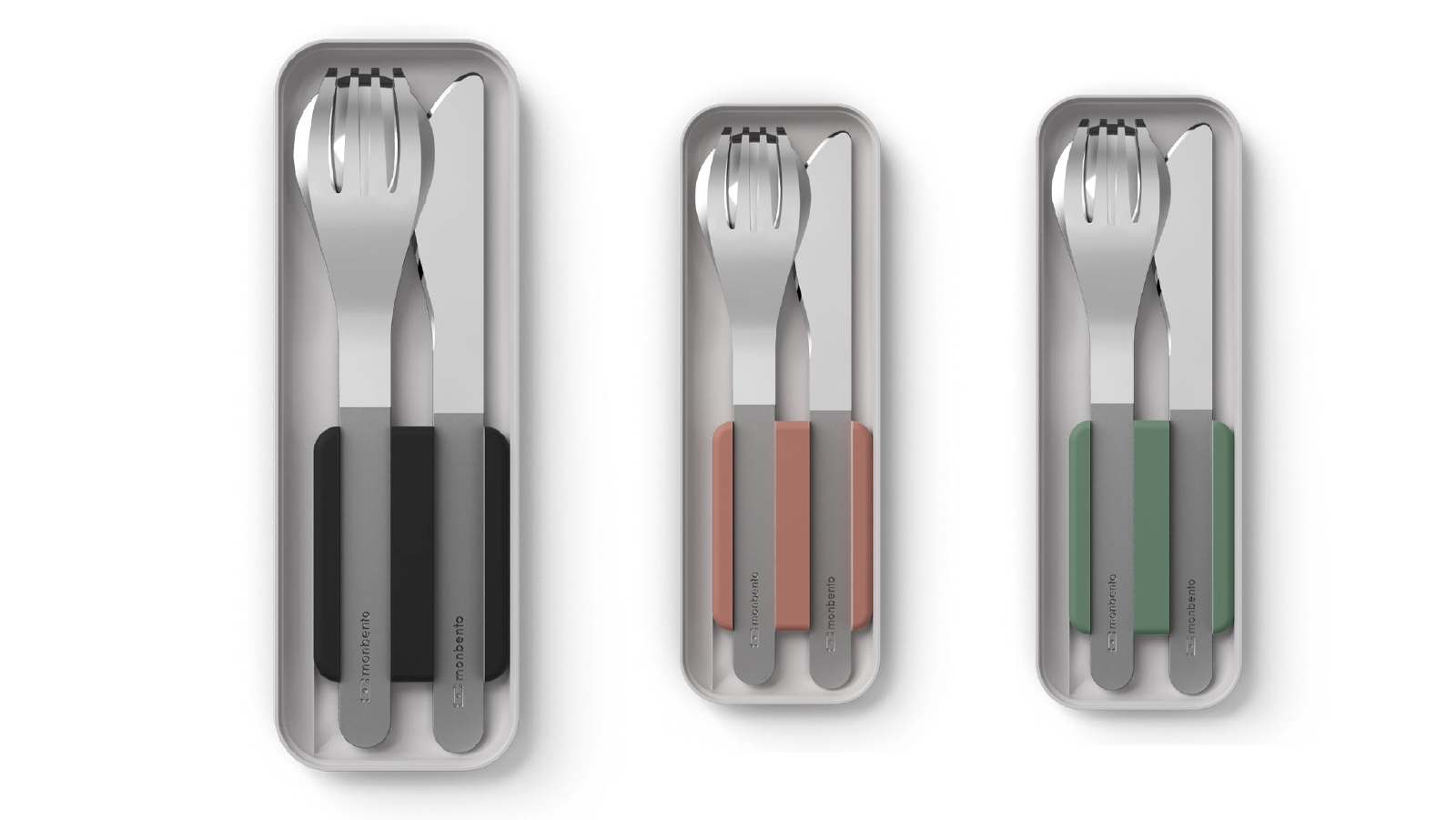 Monbento MB Slim Box Stainless Steel Trio Knife Cutlery Set