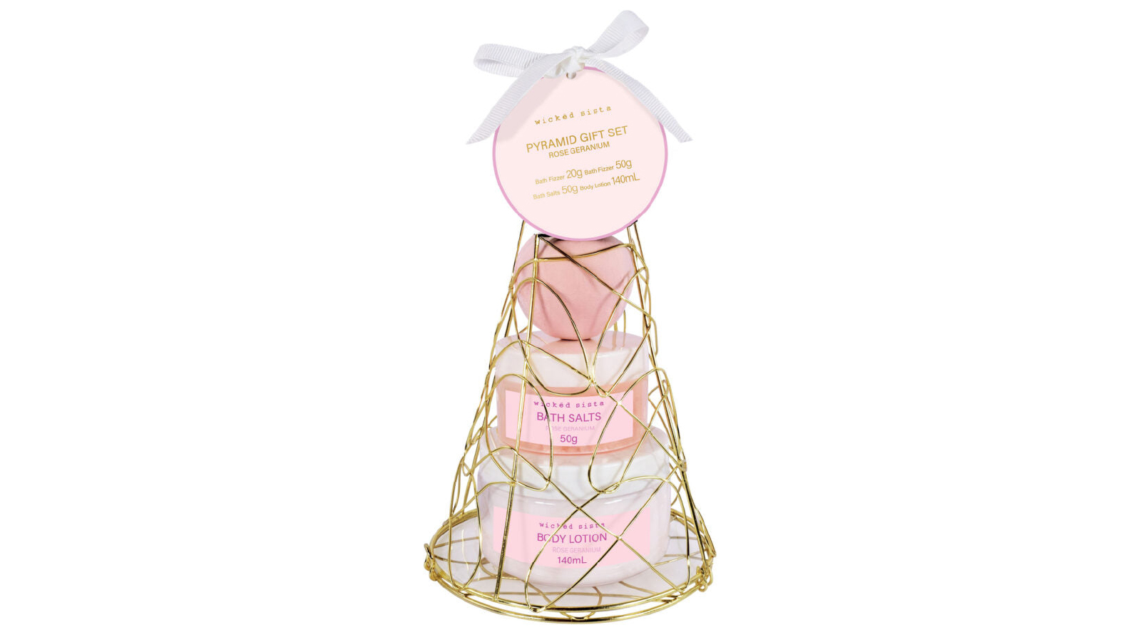 Wicked Sista Pyramid Gift Set with Rose Geranium Hand Cream and Lip Balm - 62g
