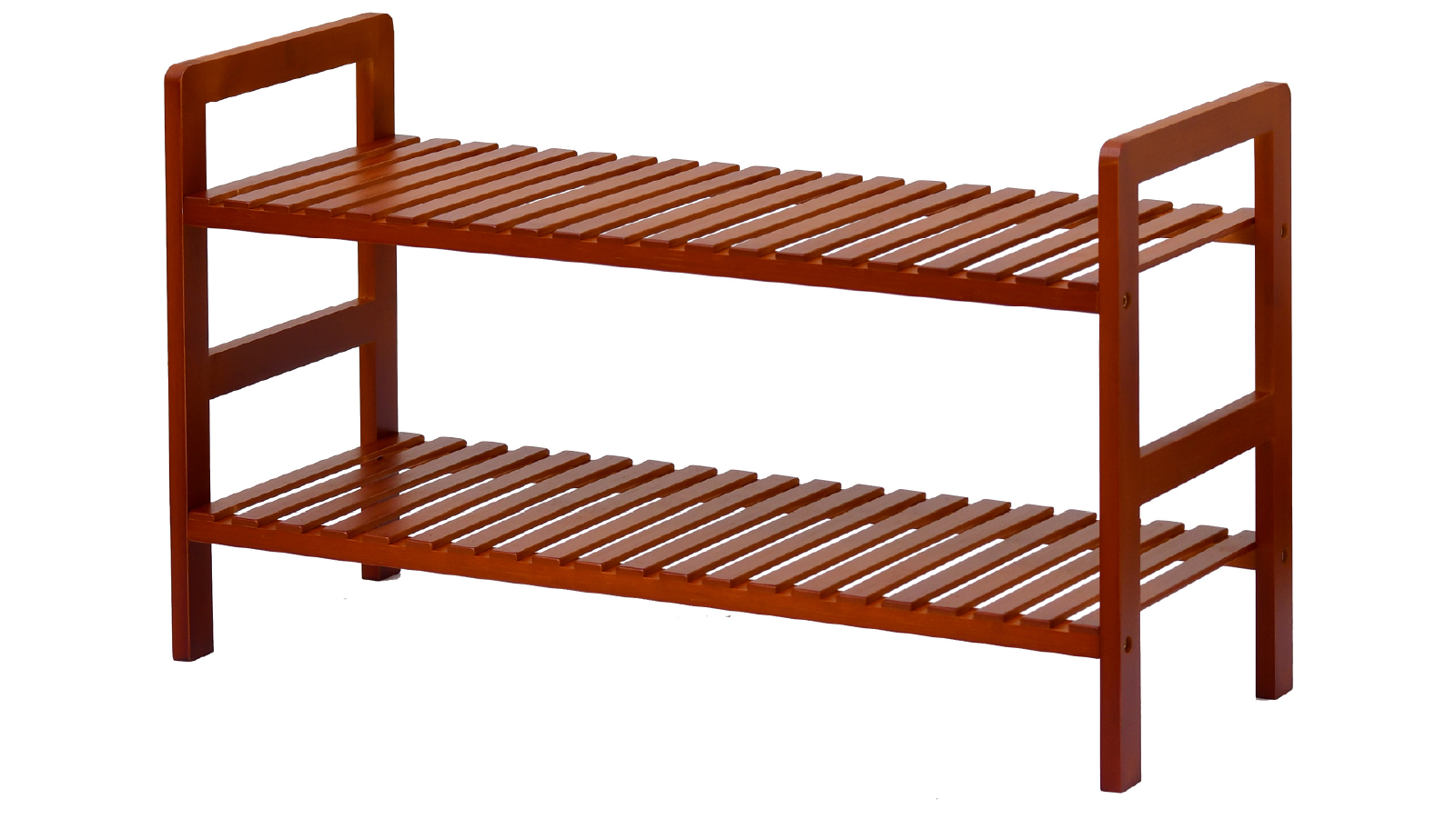Sherwood Home 2 Tier 70 x 27 x 40cm Essential Natural Bamboo Shoe Rack - Tawny Brown 