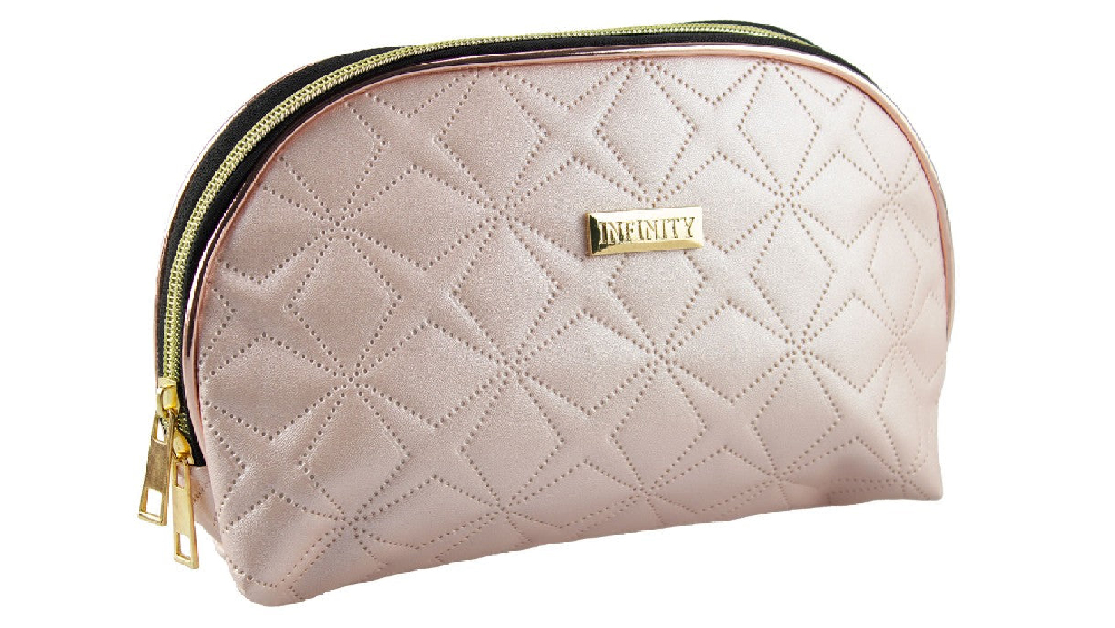 Lulu Grace Star Embossed Clam Shell Cosmetic Bag - Pink