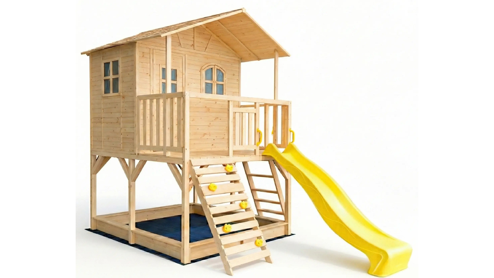 Hide & Seek Kids Marlie Cubby House with 2.2m Yellow Slide