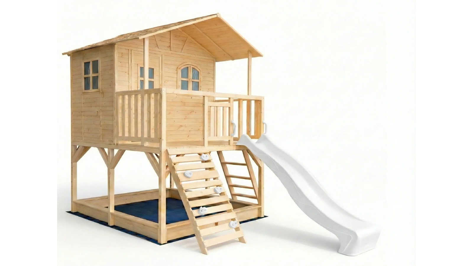 Hide & Seek Kids Marlie Cubby House with 2.2m Bright White Slide