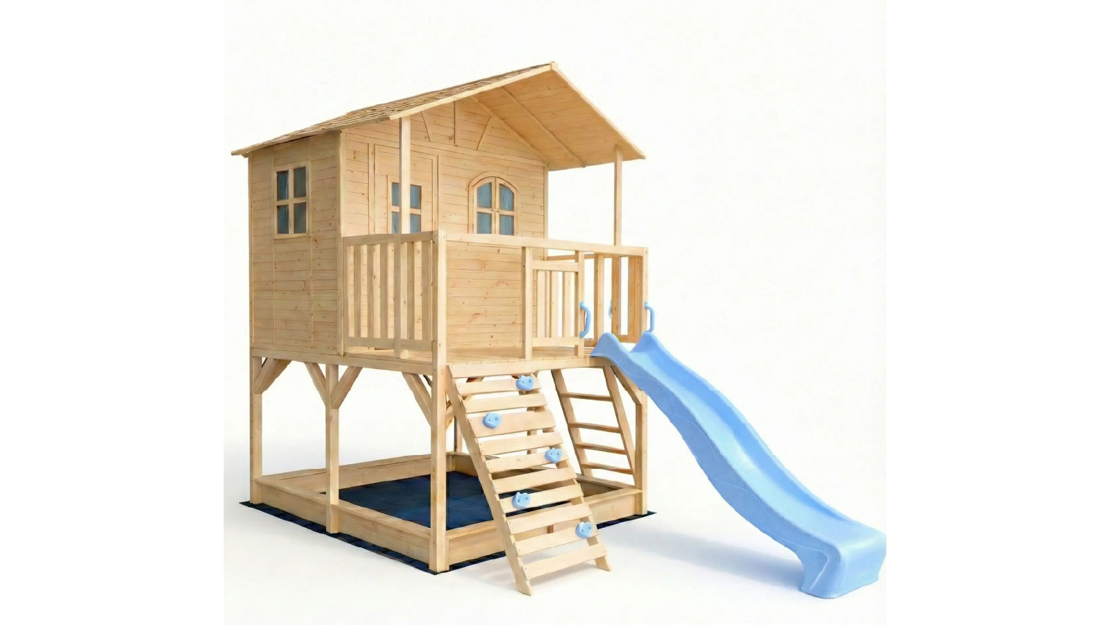 Hide & Seek Kids Marlie Cubby House with 2.2m Baby Blue Slide