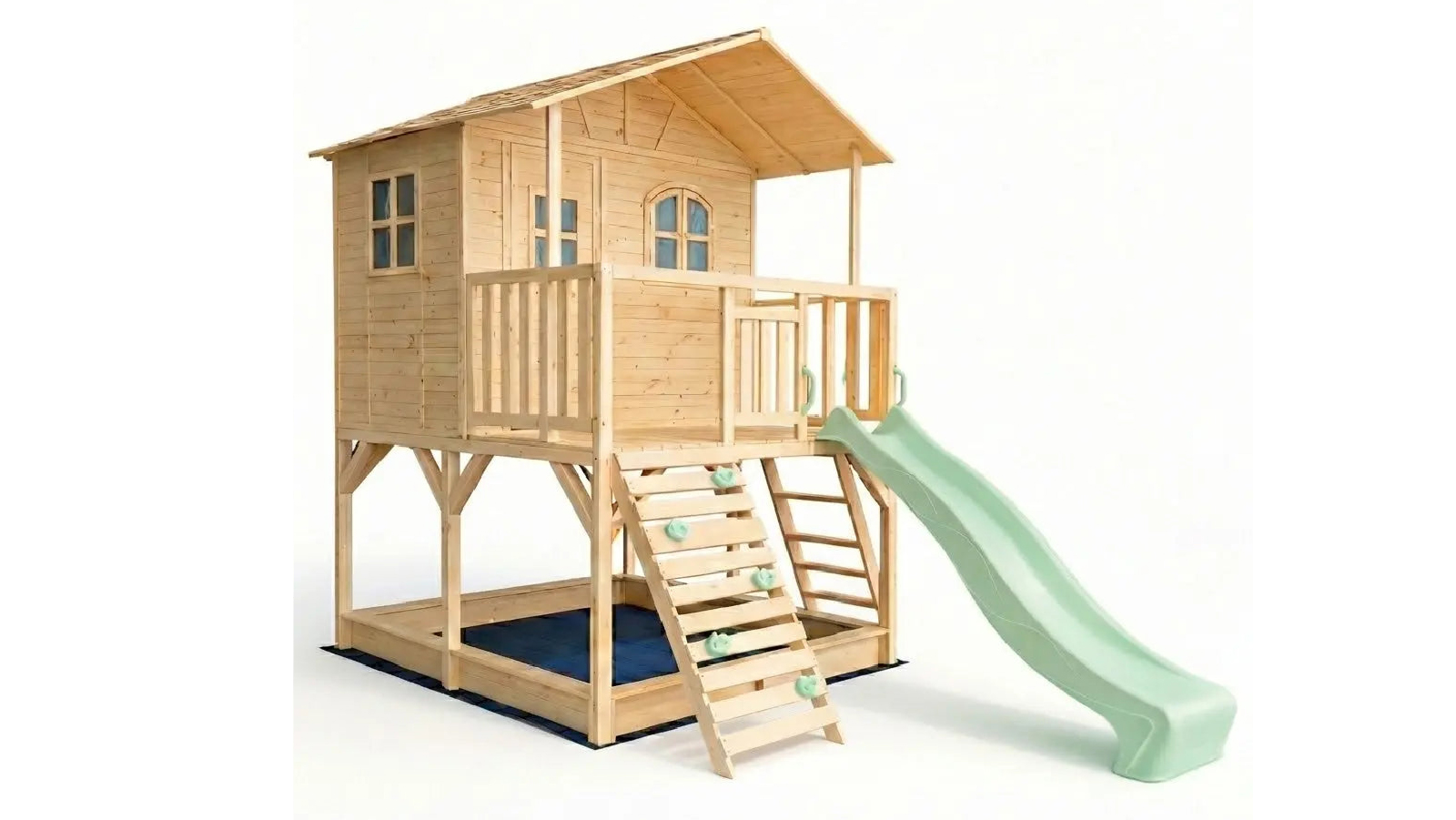Hide & Seek Kids Marlie Cubby House with 2.2m Sage Slide