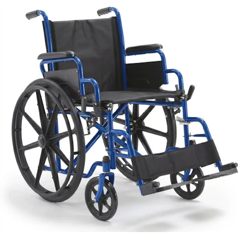 Altus Ergo-Assist 24 Inch Premium Wheelchair Flip Up Arms Carer - Blue