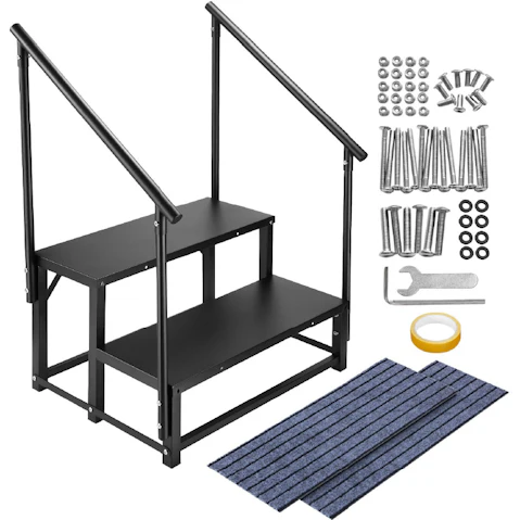 2 Step RV Stairs - Steel Carbon