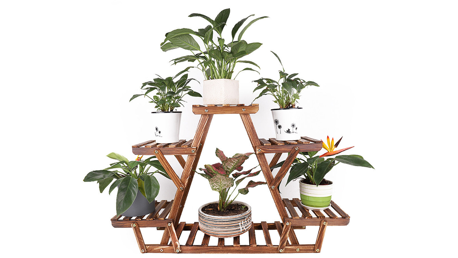Pretty & Practical Wood Flower Display Plant Stand